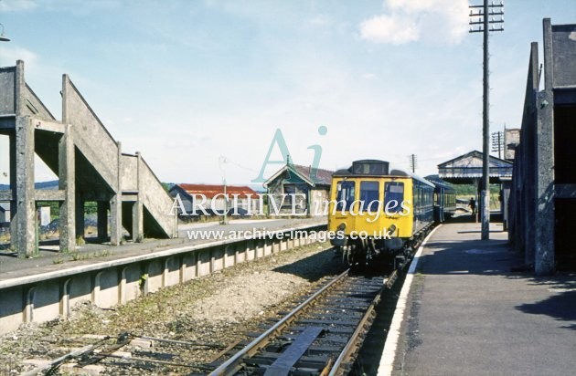 Bere Alston Railway Station & DMU 1971