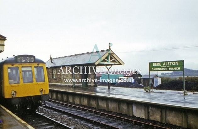 Bere Alston Railway Station & DMU 1971