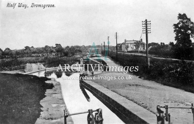 Worcester & Birmingham Canal at Half Way, Bromsgrove c1906