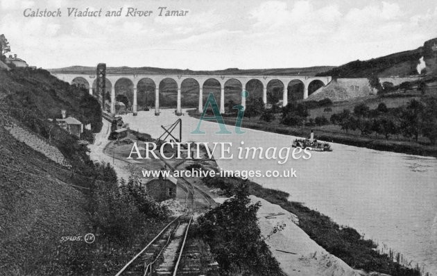 Calstock viaduct and ECMR Incline c1910