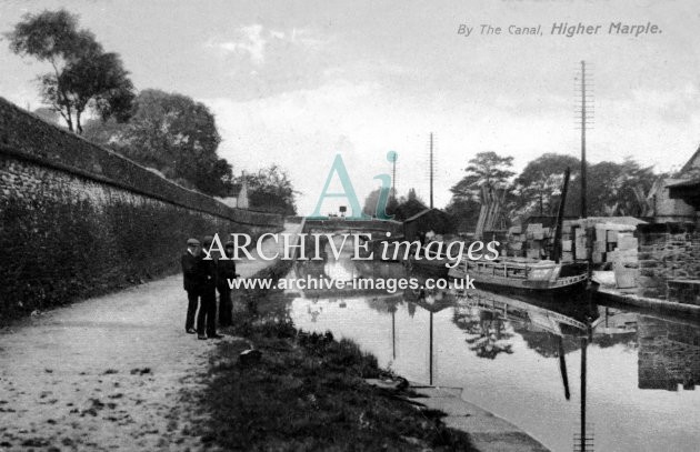 Higher Marple, Peak Forest Canal Wharf & Barge c1908