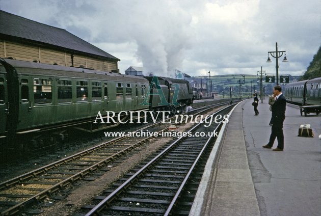 Barnstaple Junction Railway Station & No 34070 1963