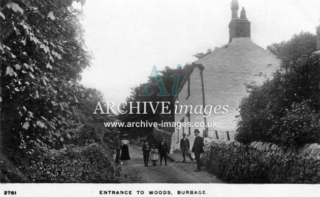 Burbage, entrance to woods c1910