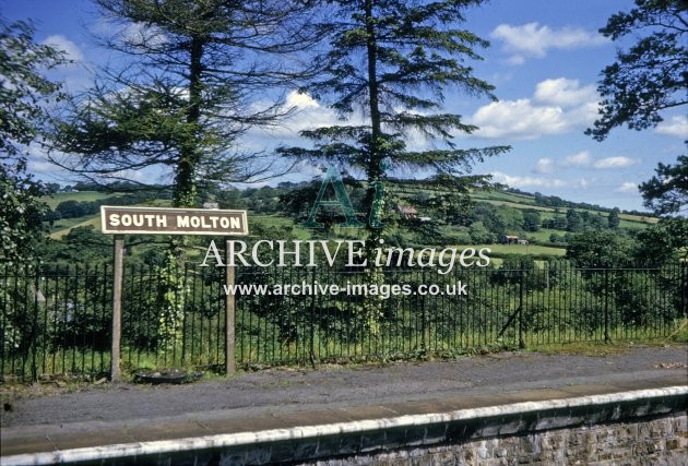 South Molton Railway Station Nameboard 1963