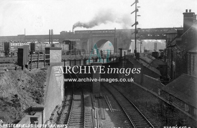 Chesterfield, three railways view c1908