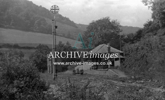 Comberow station & signal, derelict c1905