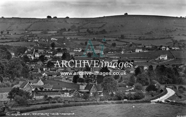 Lodge Hill station & Westbury-sub-Mendip village c1925