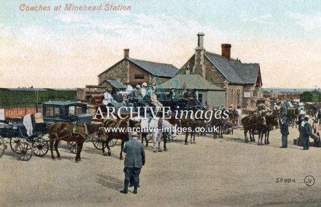 Minehead station forecourt c1905