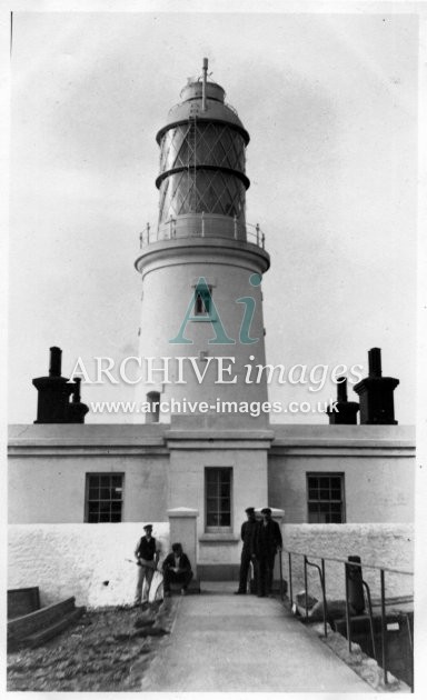 Scilly isles Round Island Lighthouse workmen 1912 CMc