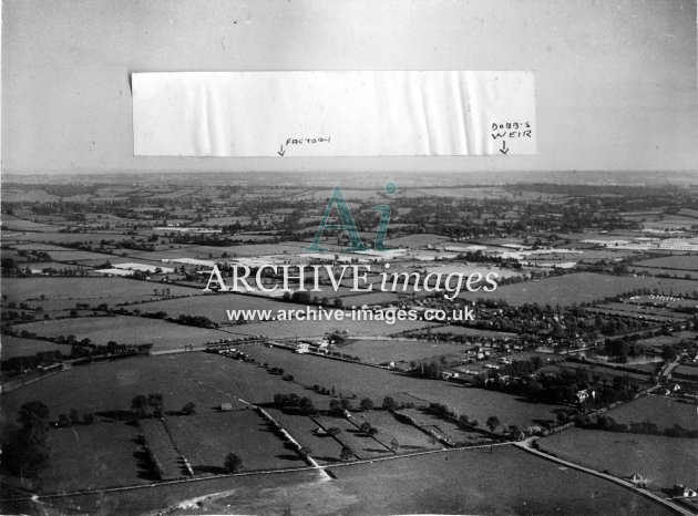 Hertfordshire Broxbourne with Dobbs Weir from the air 1935 CMc