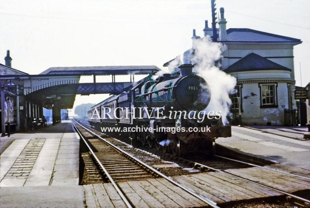 Gobowen Railway Station & No 7023 1964