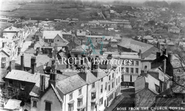 Ross on Wye from church tower